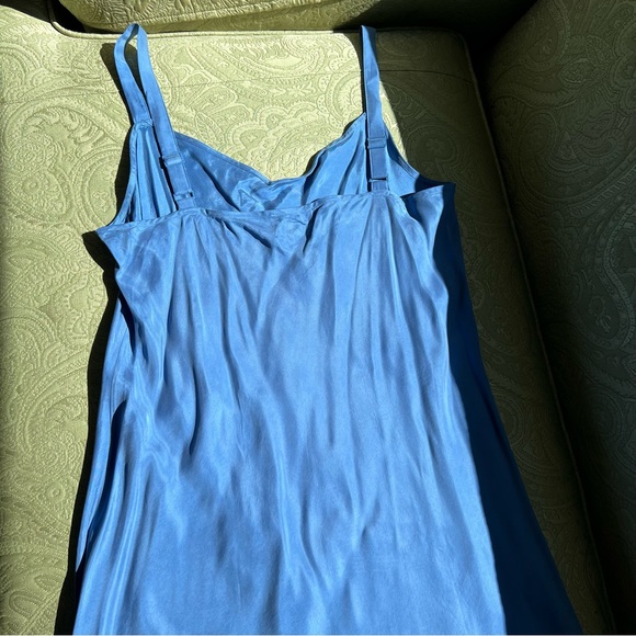 NWT J. Crew Gwyneth V-Neck Slip Dress Cupro-Blend Blue Size 16 - Picture 9 of 13